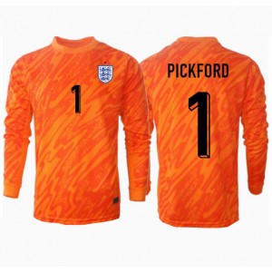Fotbalové Dres Anglie Jordan Pickford #1 Brankářské Domácí Oblečení ME 2024 Dlouhý Rukáv